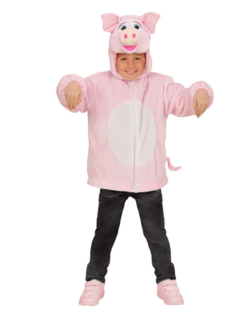 Schwein-Kostüm für Kinder Jacke mit Kapuze