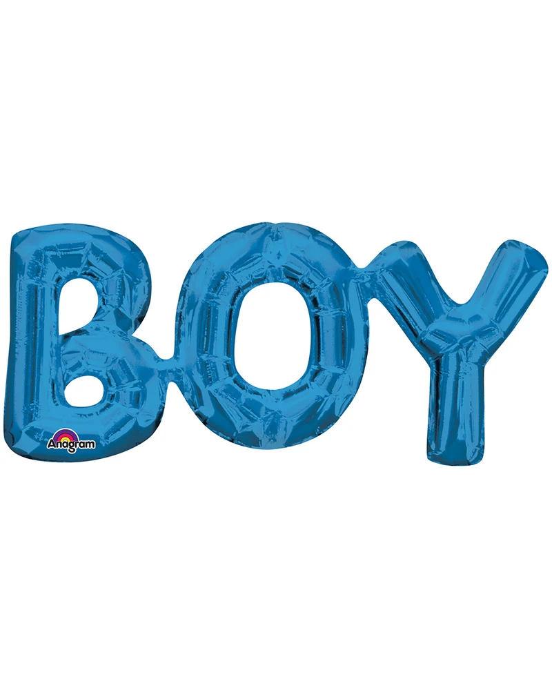 Blauer Schriftzug Boy Folienballon