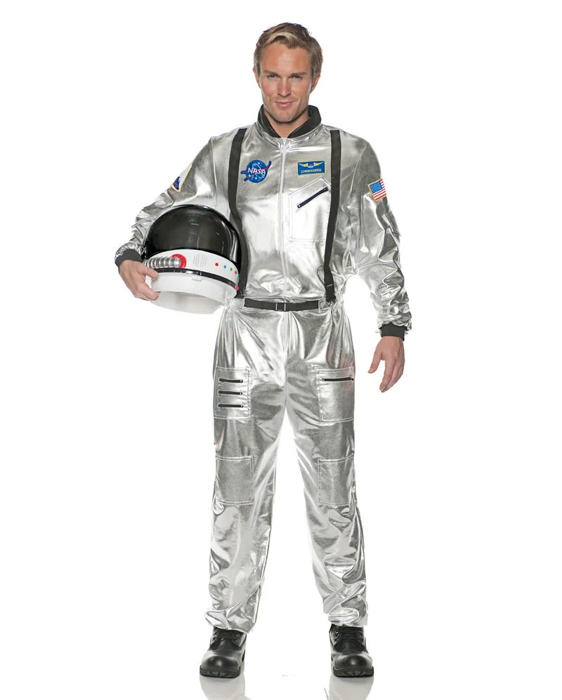 Astronauten Männerkostüm silber