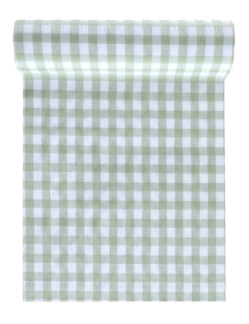 Tischläufer Vichy Minze 26 cm x 3 m aus Polyester
