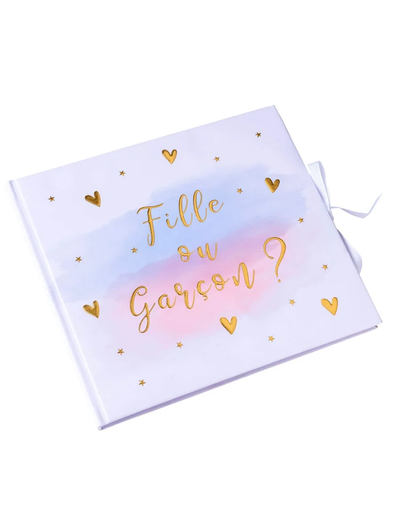 Gästebuch Mädchen oder Junge rosa blau und gold 64 Seiten für Babyparty
