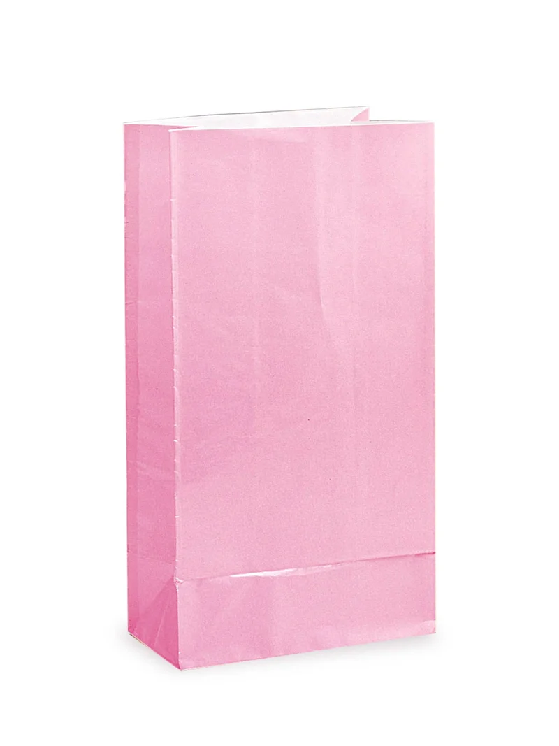 12 pastellrosa Papiertüten für Geschenke 25 x 9 cm