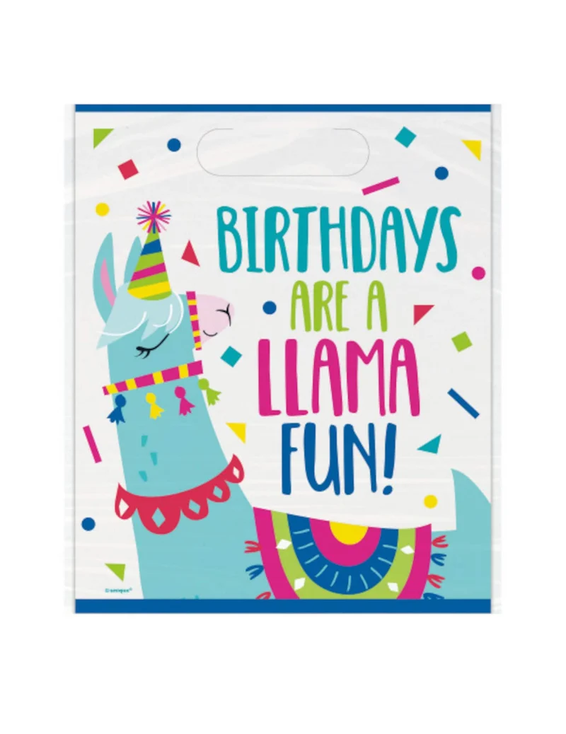 8 Lama Geschenktüten für Kindergeburtstag