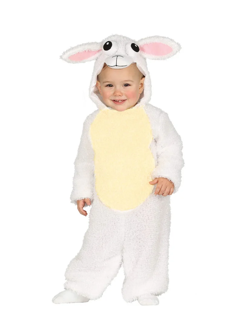 Schafskostüm für Babys warm weiß beige