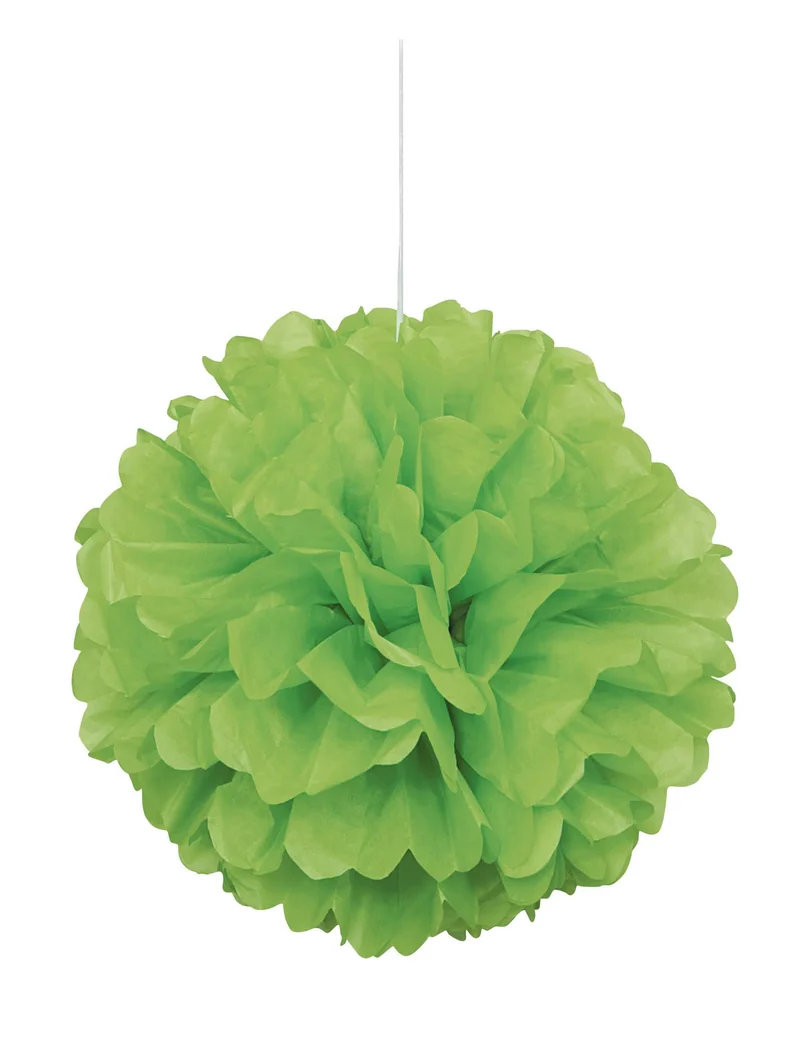 Hängender Pompon aus hellgrünem Seidenpapier 40 cm