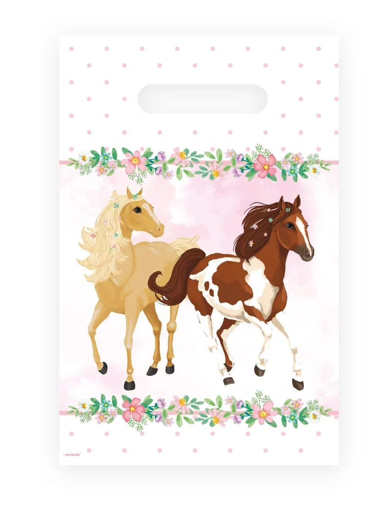 8 Geschenktüten hübsches Pferd 23 x 16 cm Reitgeburtstag