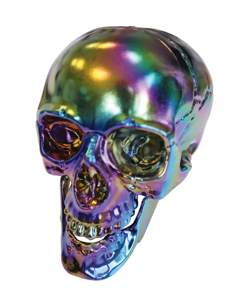 Halloween Totenkopf irisierend metallic 20 cm