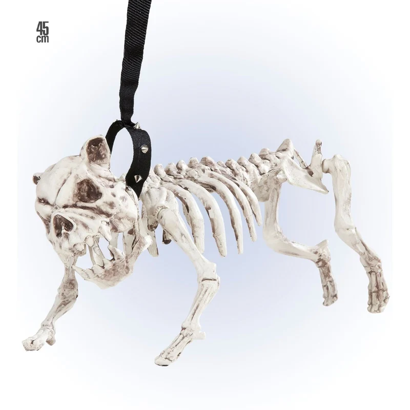 Halloween Skelett Hund mit Gürtel 45cm