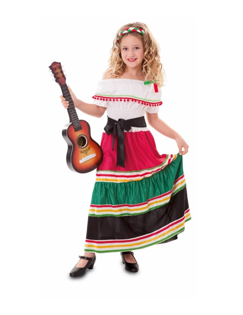 Mexikaner-Kostüm für Mädchen bunt