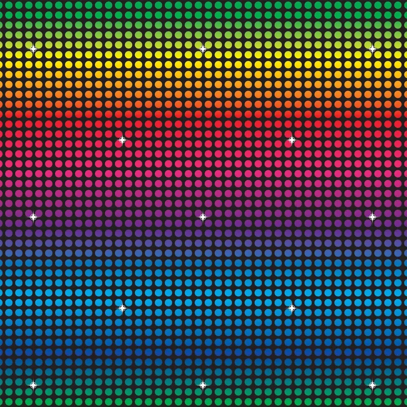 Disco Wanddekoration 1.2 x 9 Meter im Siebziger-Jahre-Stil