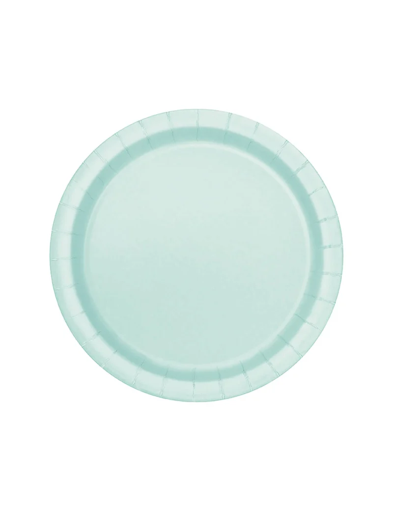 20 kleine Minzgrün-Pappteller 18 cm für Desserts