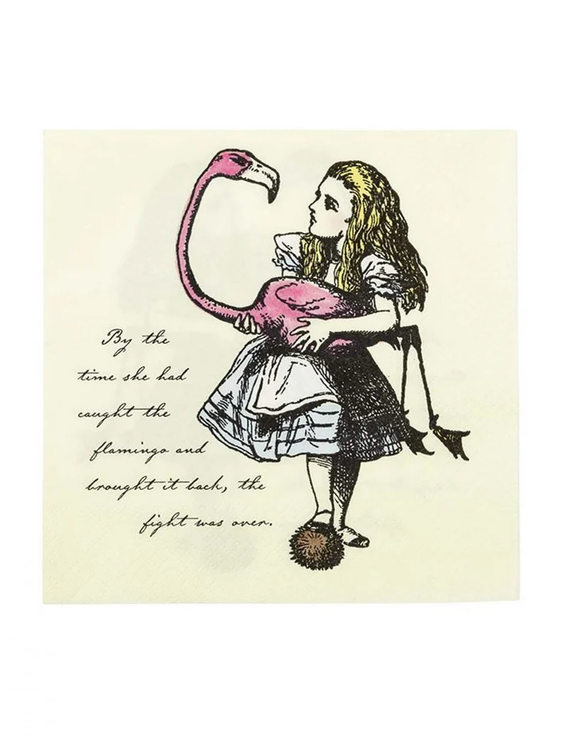 20 Papierservietten Alice im Wunderland 33 x 33 cm Flamingo