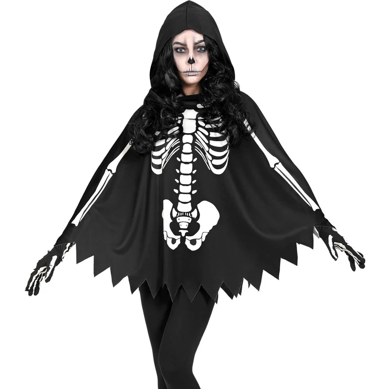 Halloween Poncho Skelett