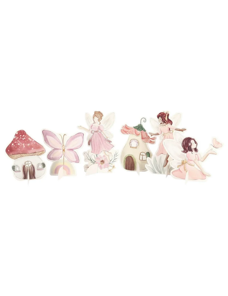 6 Fee-Papieraufsteller Pastellrosa 6,8-10 cm Märchenwelt