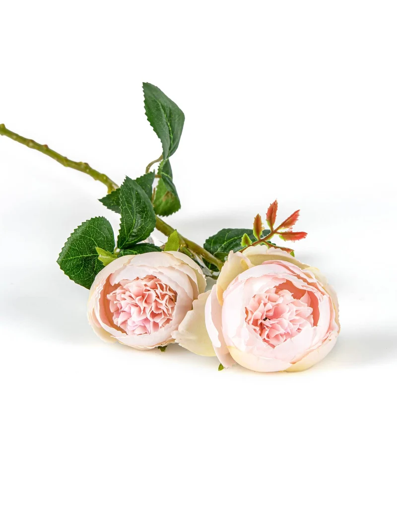 Pastellrosa künstliche Rosen auf Stiel 46 cm, 2er-Set