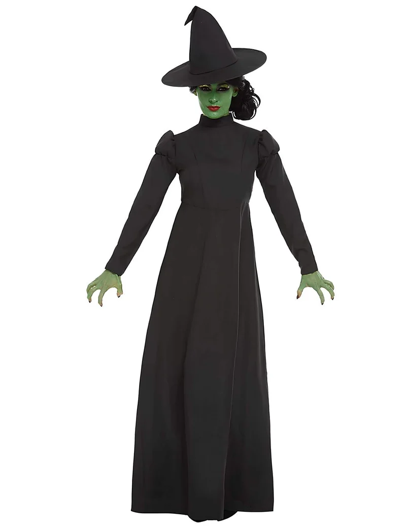 Traditionelles Hexen-Kostüm für Damen Halloween schwarz