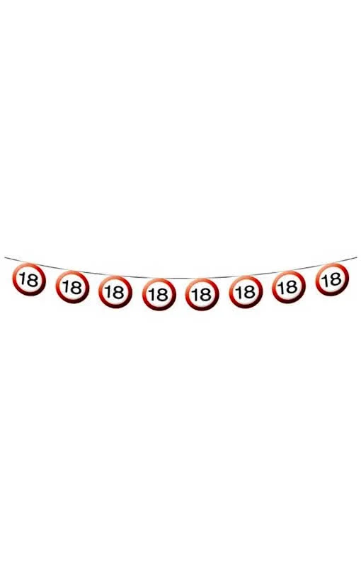 Warnschild 18 Wimpelkette