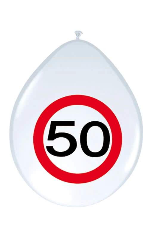 Latex Luftballon Verkehrsschild 50