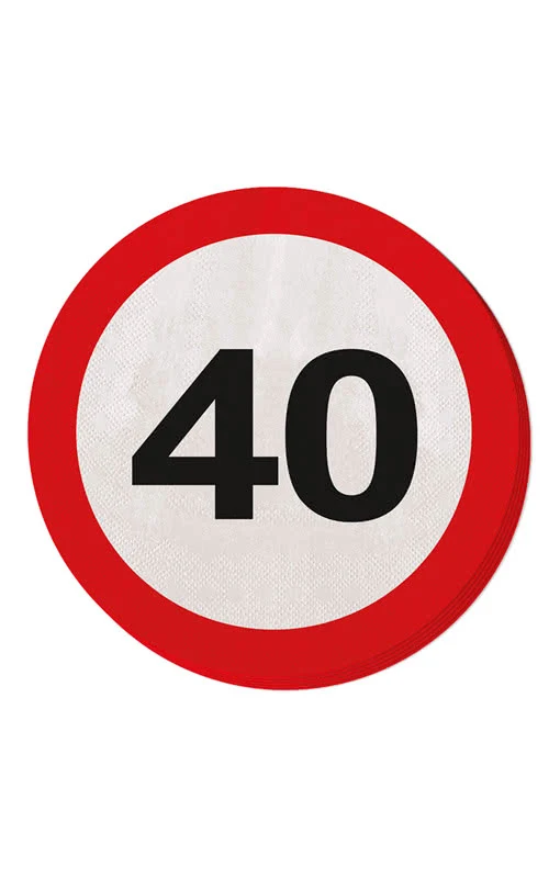 Papier Serviette Verkehrsschild 40