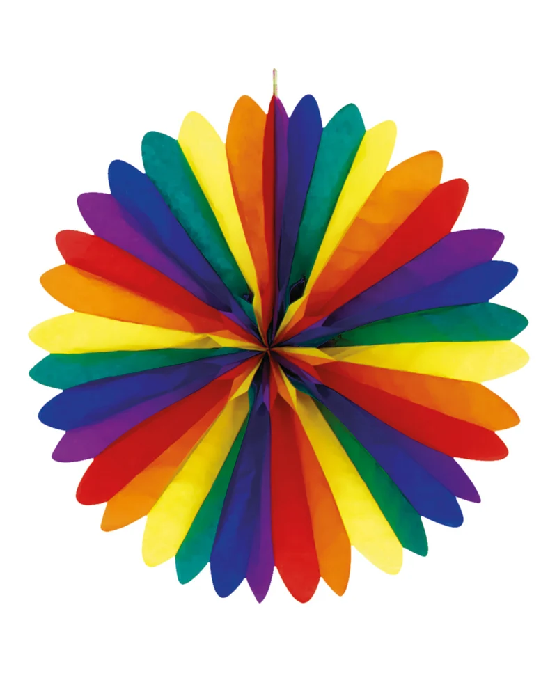 Regenbogen Fächer Deckendeko 50cm