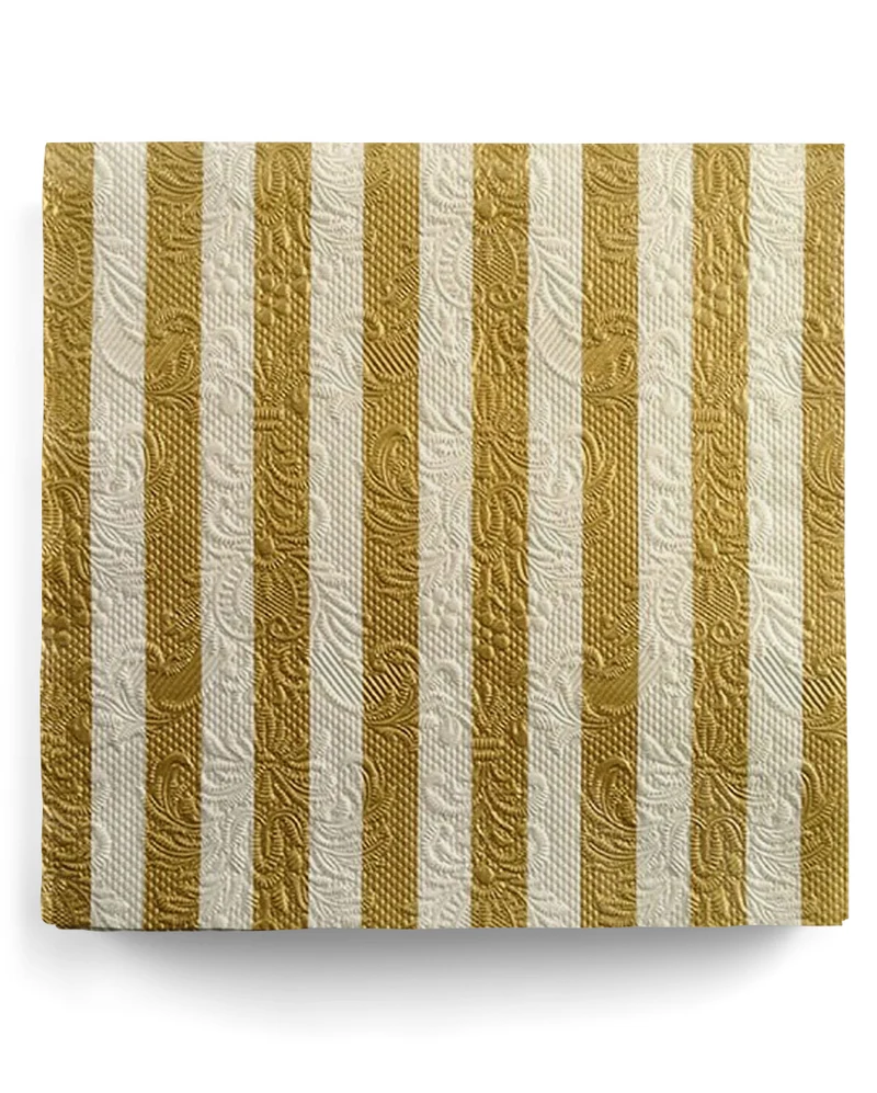 15 Luxury Gold Servietten mit Streifen