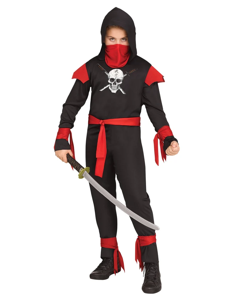Totenschädel Ninja Kinderkostüm