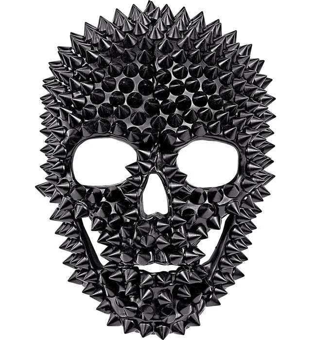Halloween Maske Schwarzer Totenkopf mit Nieten