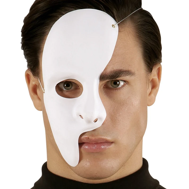 Halloween Maske Weiß Halb