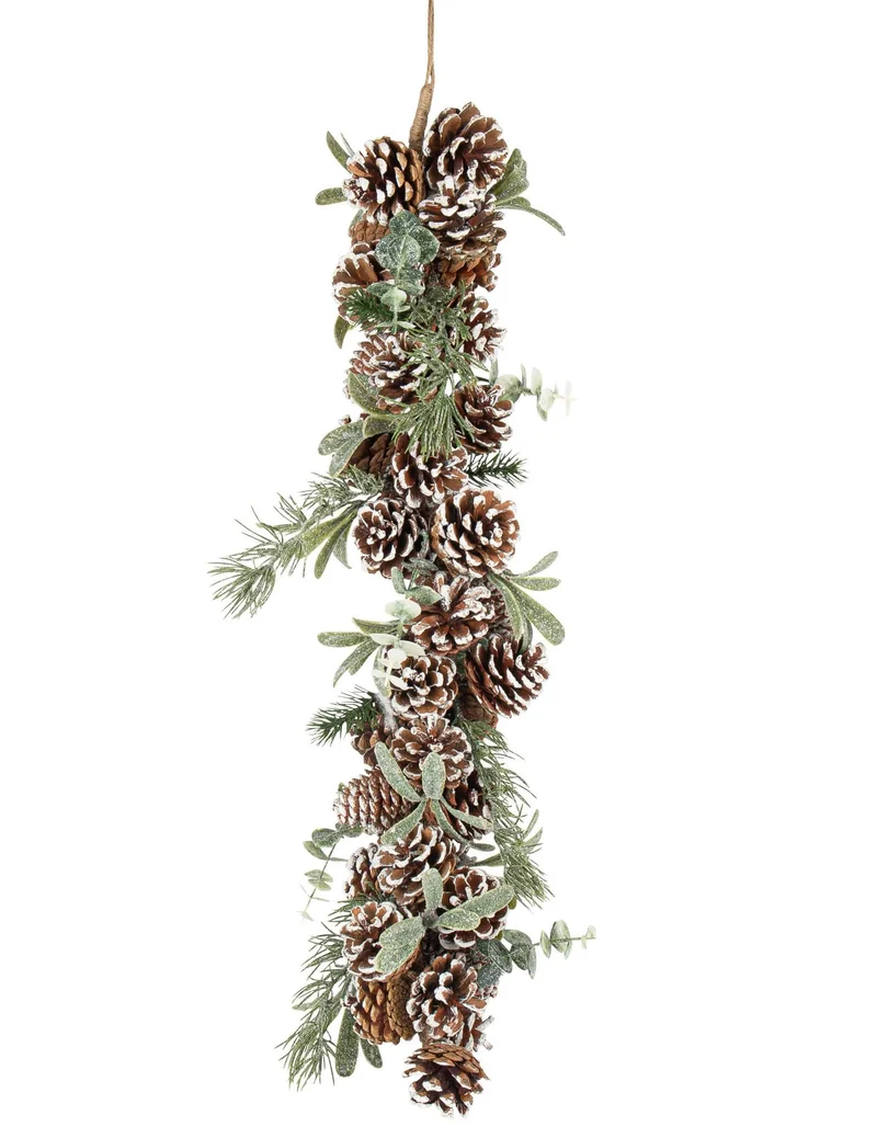 Schneebedeckte Tannenzapfen-Girlande 70 cm Naturdekoration