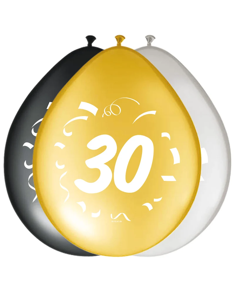 8 Luftballons Zahl 30
