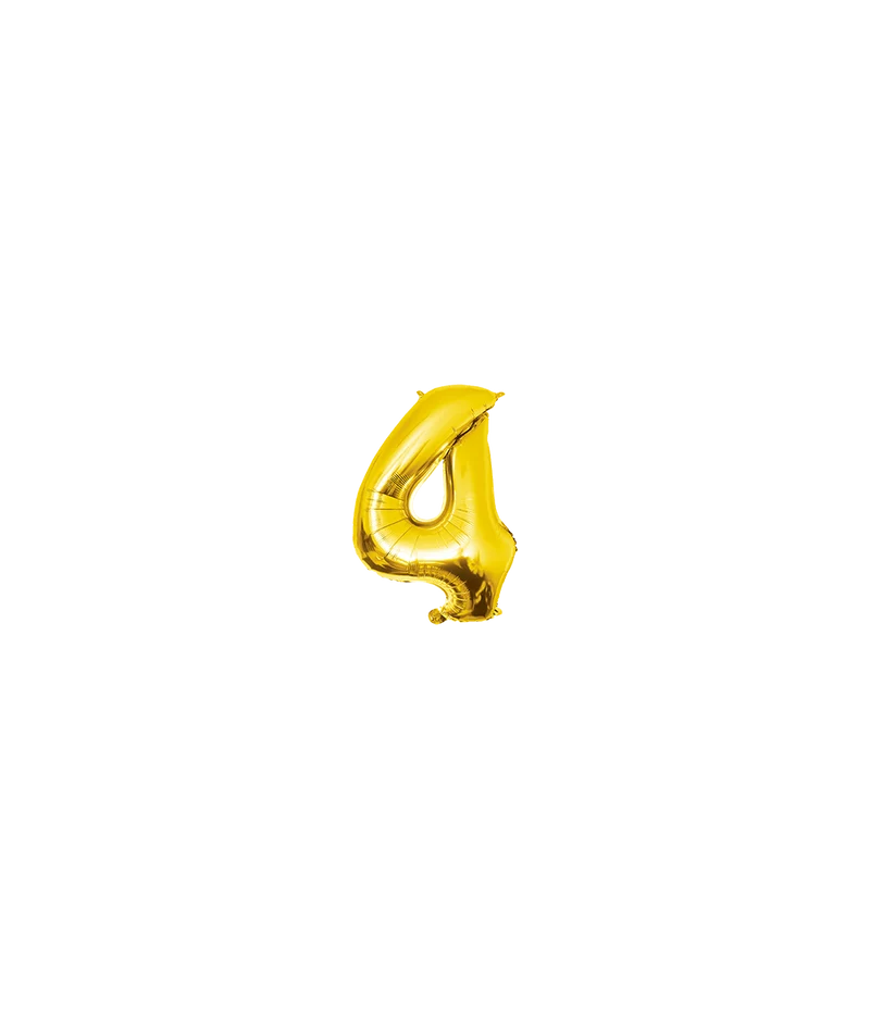 4 Jahre Heliumballon Gold Leer 40cm