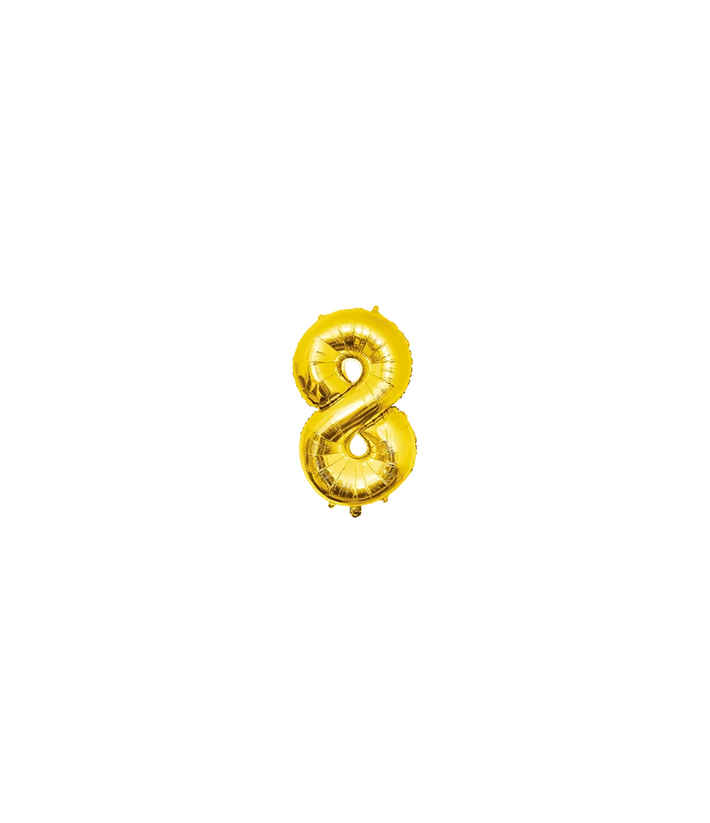 8 Jahre Helium Ballon Gold Leer 40cm