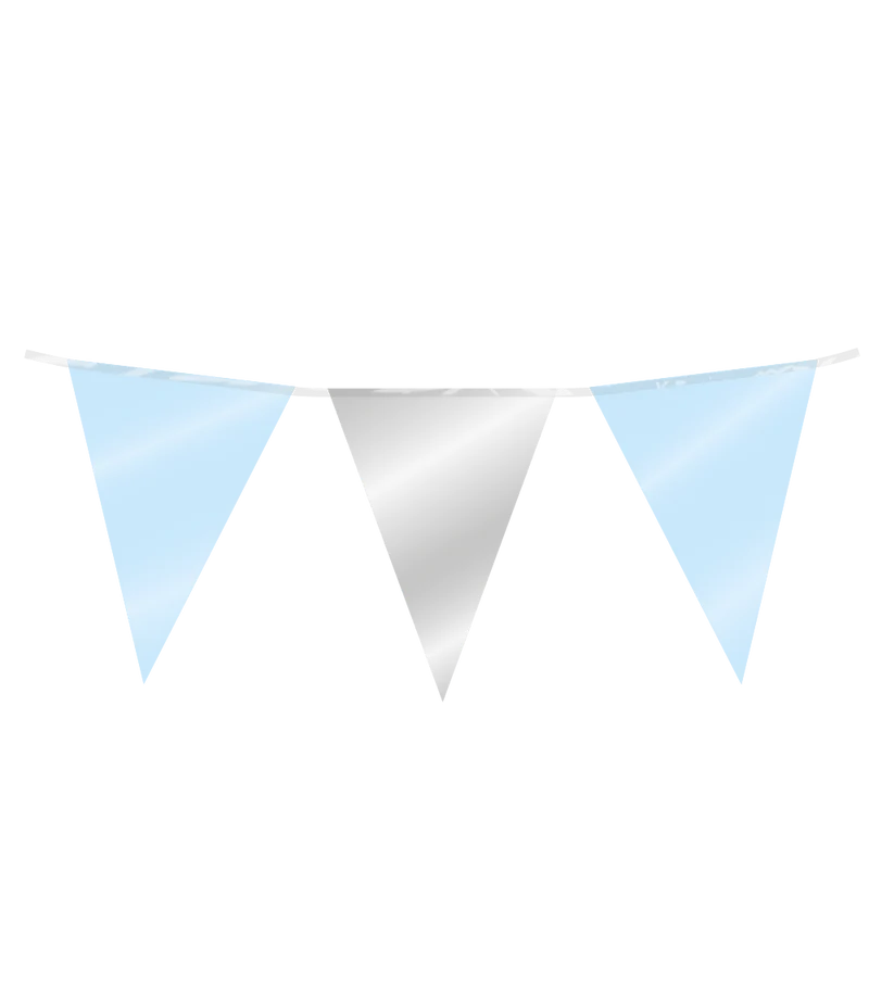 Blau Silber Girlande 10m