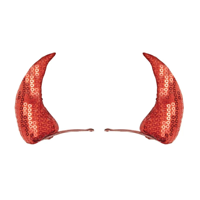 Halloween Haarspange Rotes Horn 2Stück