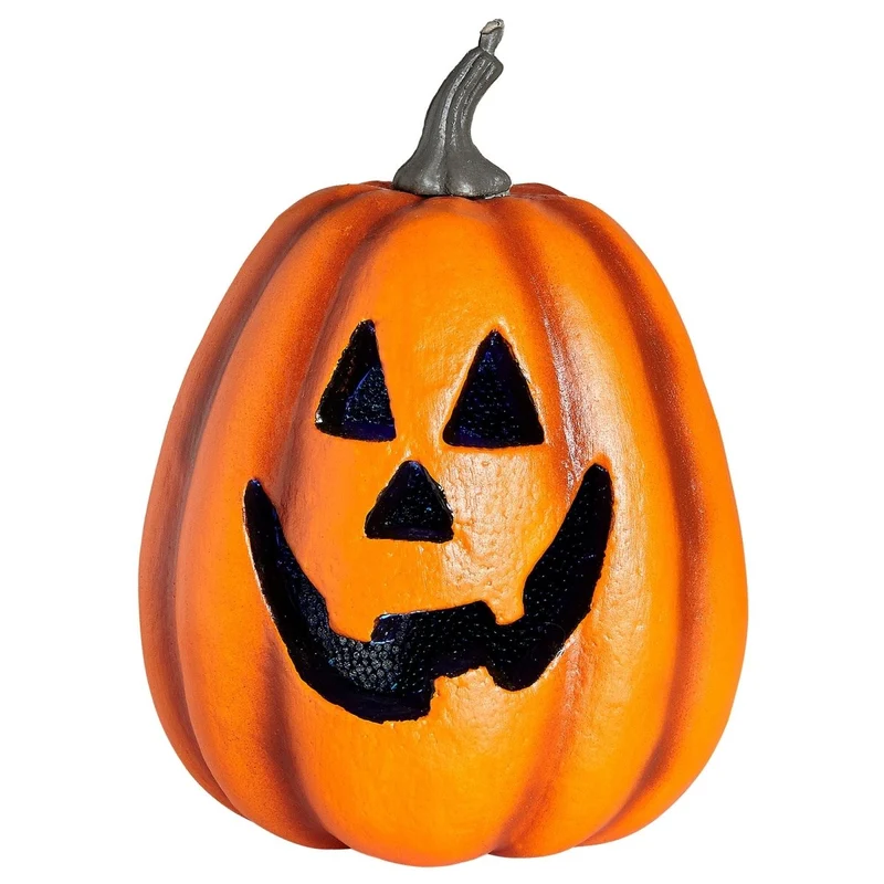 Halloween Kürbis Orange mit Licht 23cm