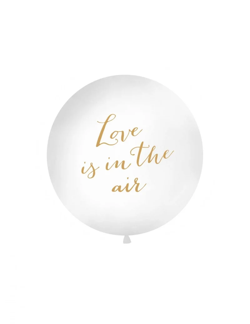 Riesen-Latexballon "Love is in the air" gold 1m Hochzeit