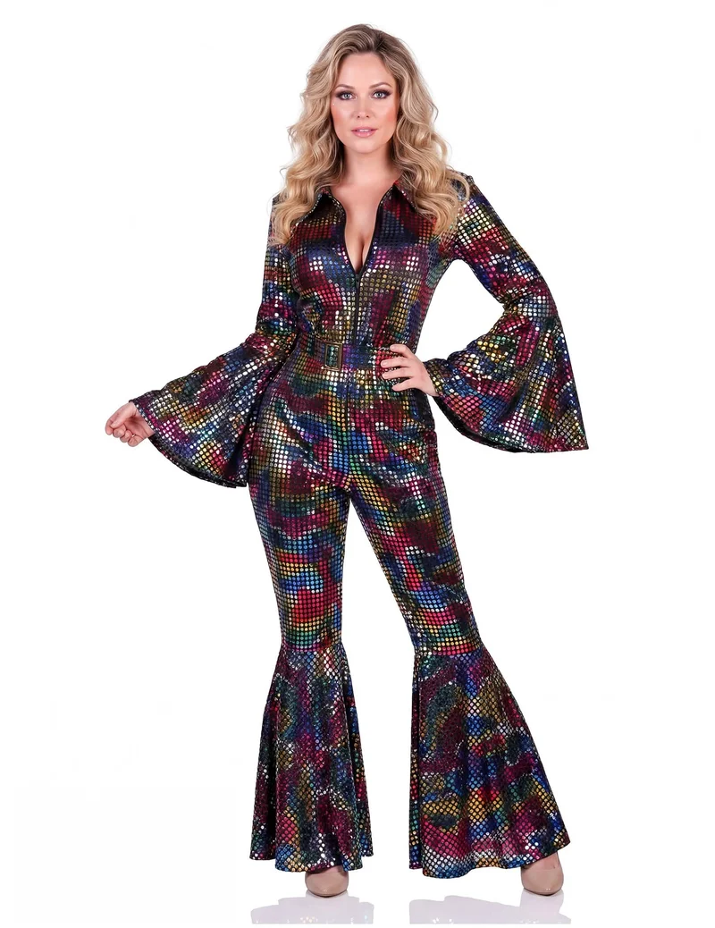 Hochwertiger Damen-Disco-Overall mehrfarbig