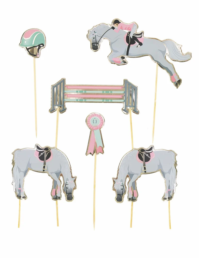 6 Tortendekorationen Pferd und Reiten