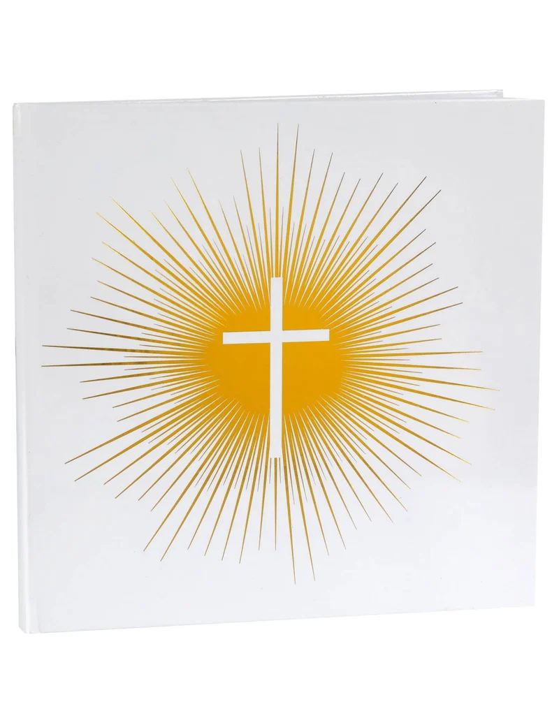 Gästebuch goldene Zeremonie 24 x 24 cm Taufe Kommunion