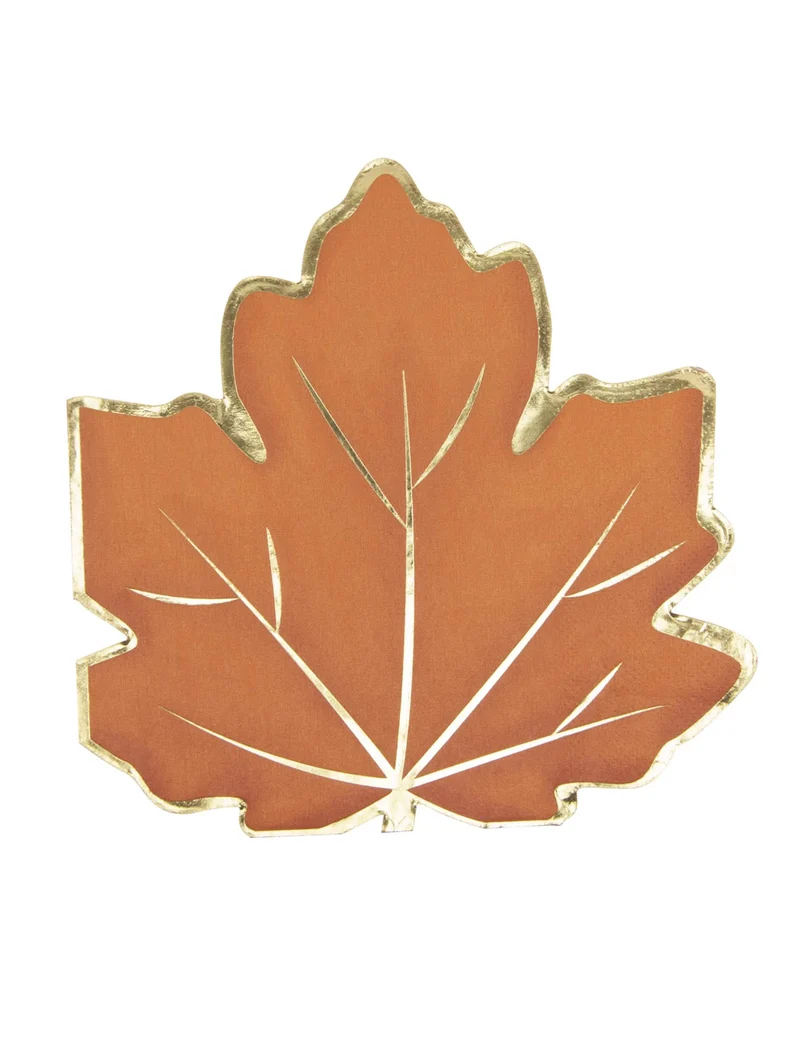 16 orange-goldene Herbstblatt-Papierservietten