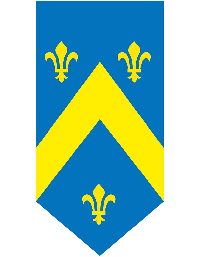 Mittelalterliches Vertikalbanner Blau 25 x 50 cm Lilien