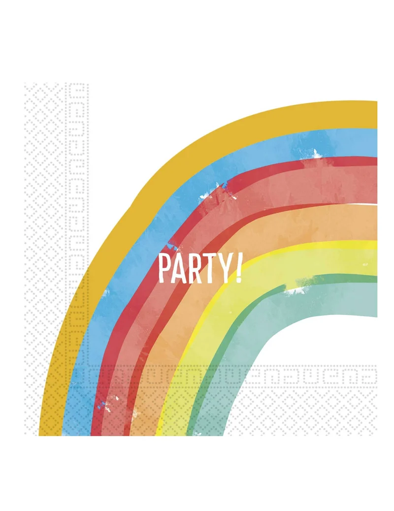 20 Regenbogen Party Papierservietten 33 x 33 cm Regenbogen-Geburtstag