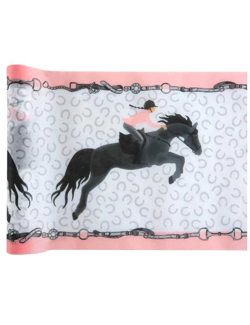 Vlies-Tischläufer Reitsport 5 m x 30 cm Reiter und Pferd