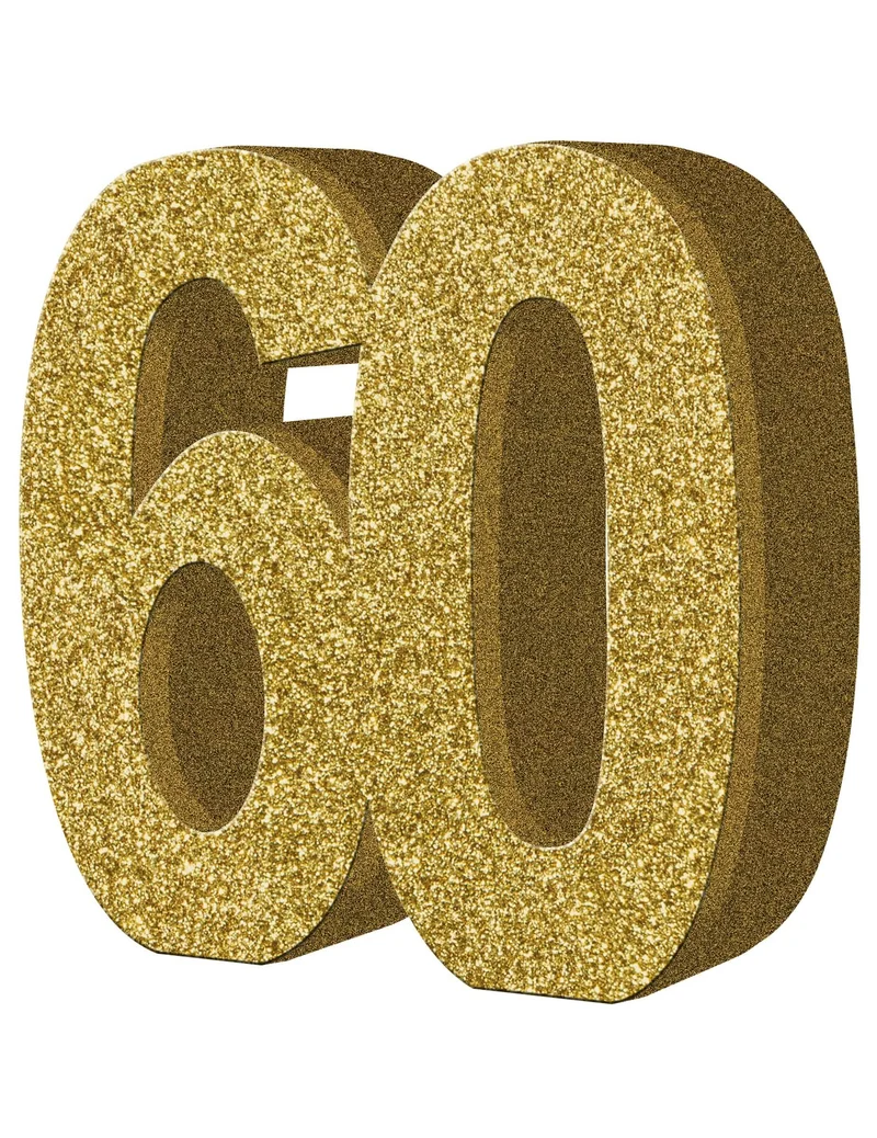 Tisch-Dekoration - Zahl 60 - Gold