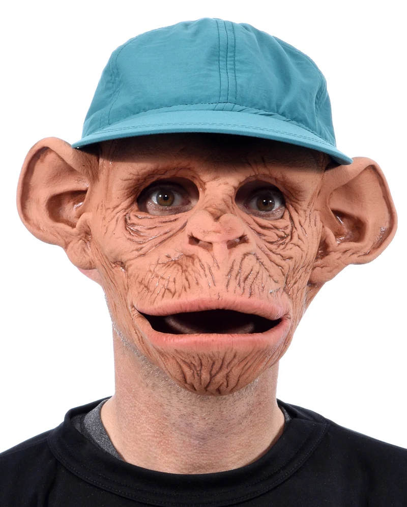 Schimpansen Maske mit Baseball Mütze