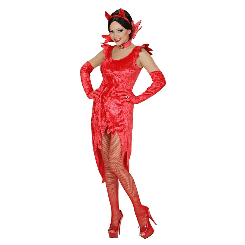 Halloween Kleid Red Devil Velvet