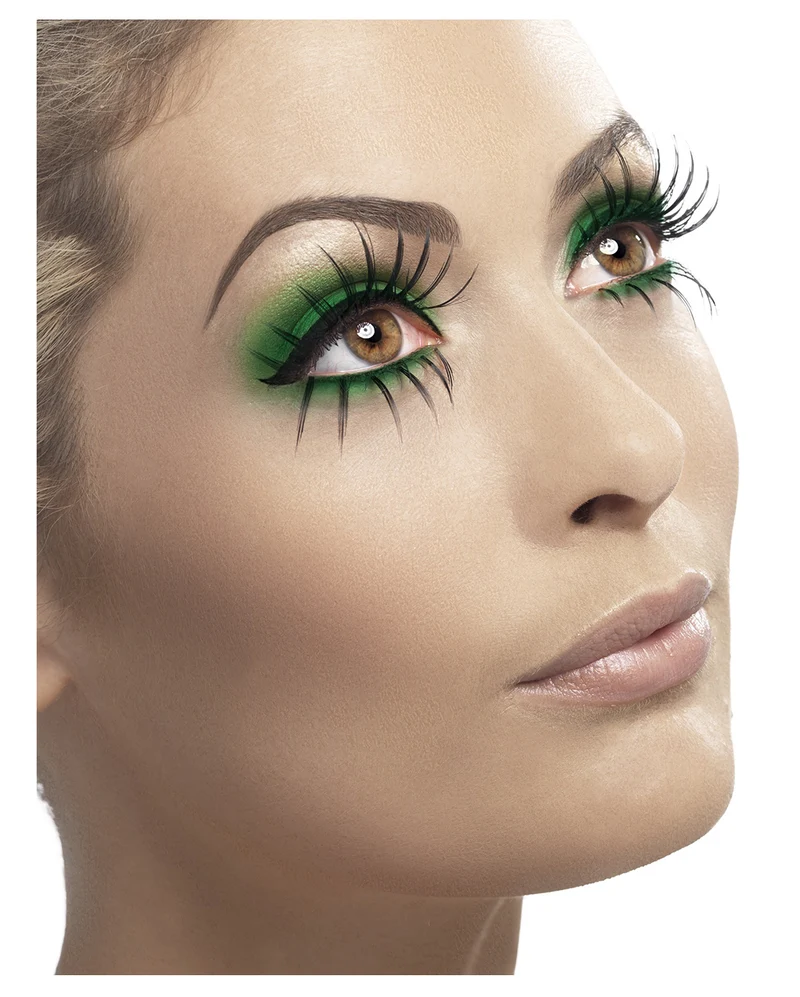 Schwarze Wimpern für Ober- und Unterlid