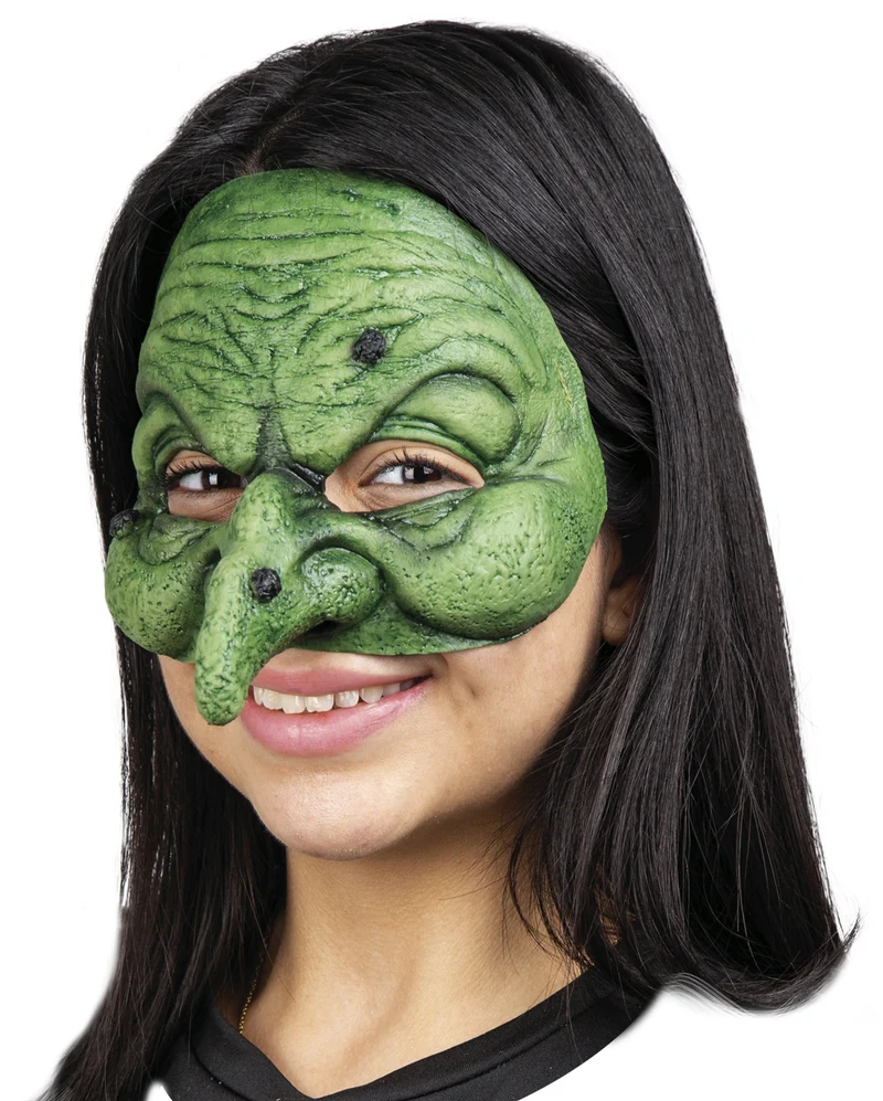 Grüne Hexen Halbmaske