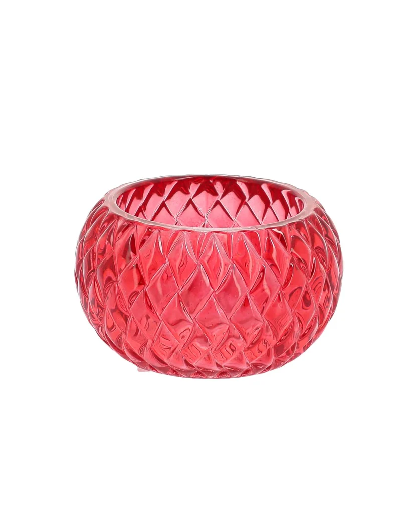 Roter Kerzenhalter aus Glas 7,5 x 4 cm