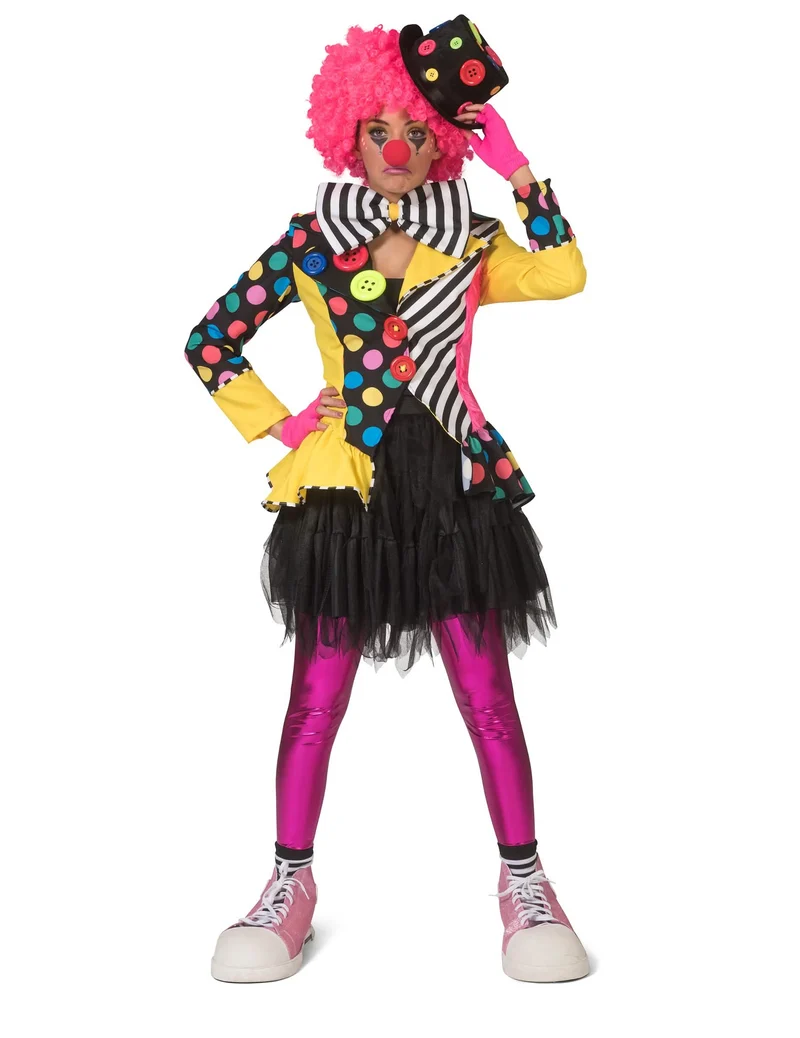 Clownjacke mit Flicken Faschings-Kostüm für Damen bunt
